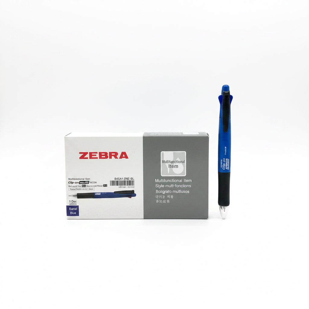 ZEBRA Clip-On Multi Neon Multifunctional Pen – Pack of 12 – Blue Barrel / زيبرا عنصر متعدد الوظائف مشبك متعدد نيوني ×12 – جسم أزرق
