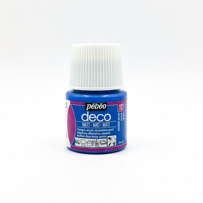 pebeo deco opaque acrylic decorative paint 113 azure Blue / بيبو ديكو طلاء أكريليك معتم أزرق لازوردي 113