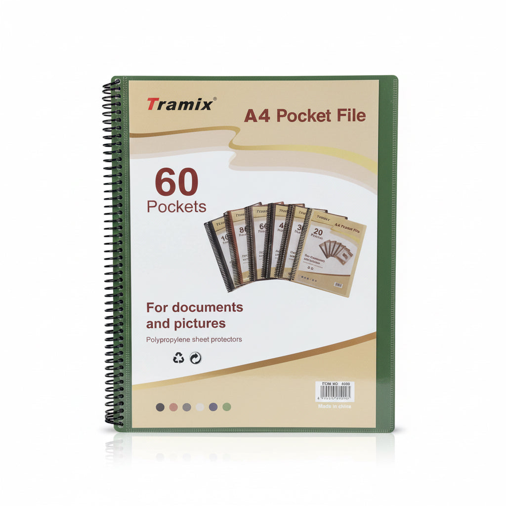Tramix A4 Pocket File 60 Pockets / ملف جيوب تراميكس A4 عدد 60 جيب