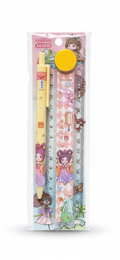 xiaoxue 2 in 1 , Pens with Scale / Xiaoxue 2 في 1، أقلام مع مسطرة