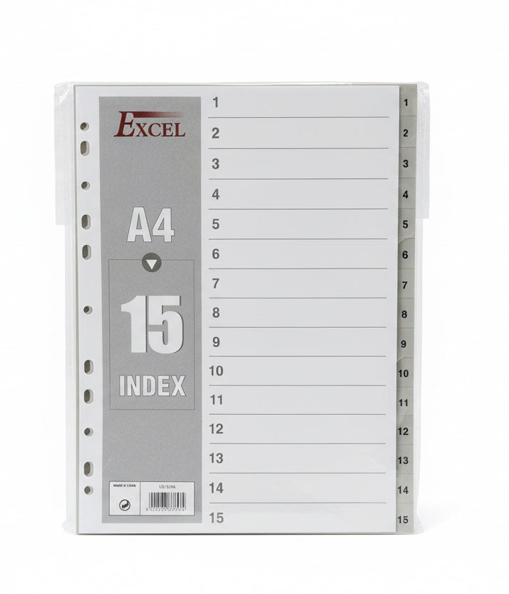 Excel A4 15 Index / إكسل A4  – فهرس من 15 فاصل