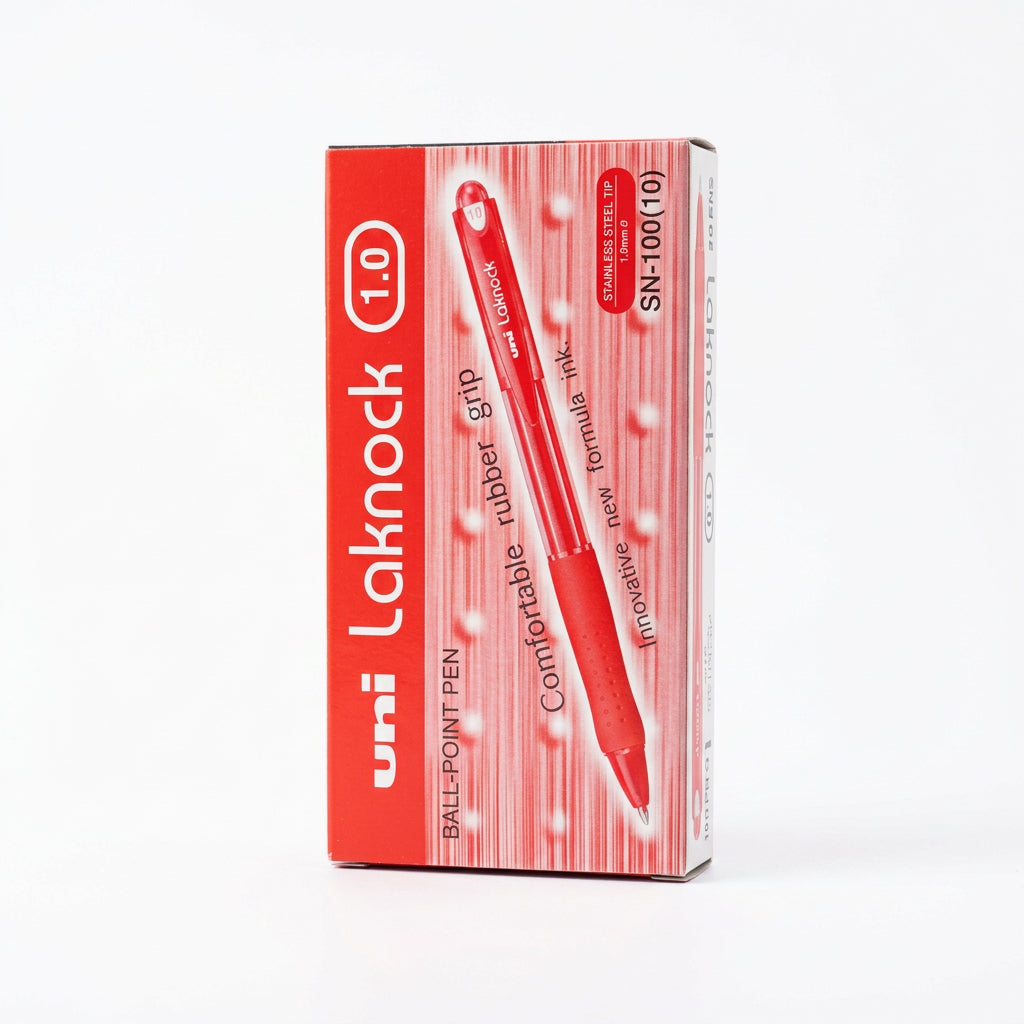 uni Lakubo BALL-POINT PEN 1.0mm Red x12 / يوني لاكوبو قلم جاف 1.0مم أحمر ×12
