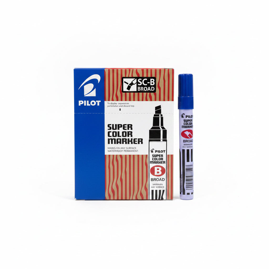 Pilot SC-B BROAD SUPER COLOR MARKER x12 Blue / بايلوت SC-B ماركر سوبر ملون عريض × 12 أزرق