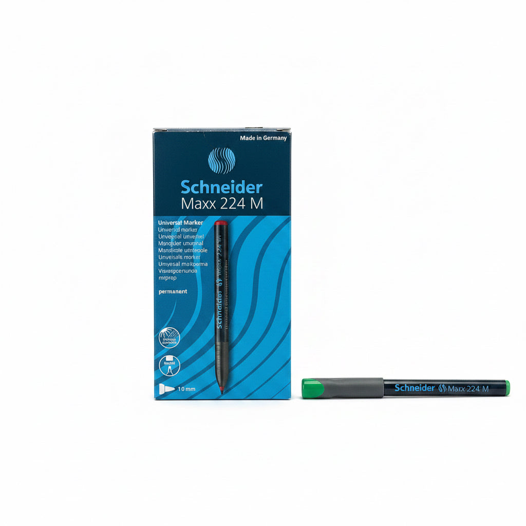 Schneider Maxx 224M Permanent marker x10 Green / شنايدر ماكس 224 M قلم ماركر دائم ×10 اخضر