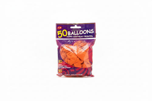 50 BALLOONS HAPPY BIRTHDAY PRINTED / 50 بالون مطبوع عليها "عيد ميلاد سعيد"