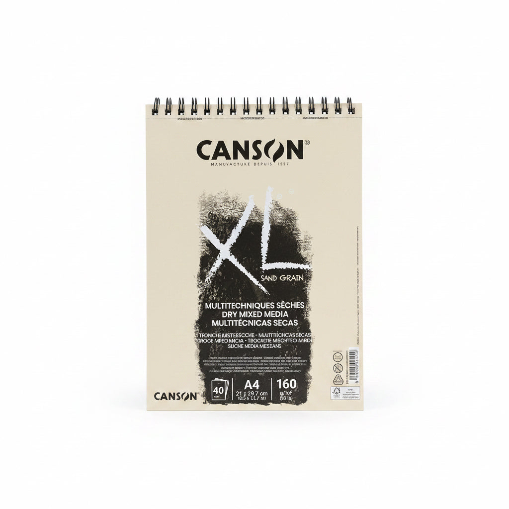 Canson XL MULTITECHNIQUE 160 gm² 40sheets – Sand Grain A4 / كانسون XL متعدّد التقنيات 160 جم/م² – حبيبات رملية A4