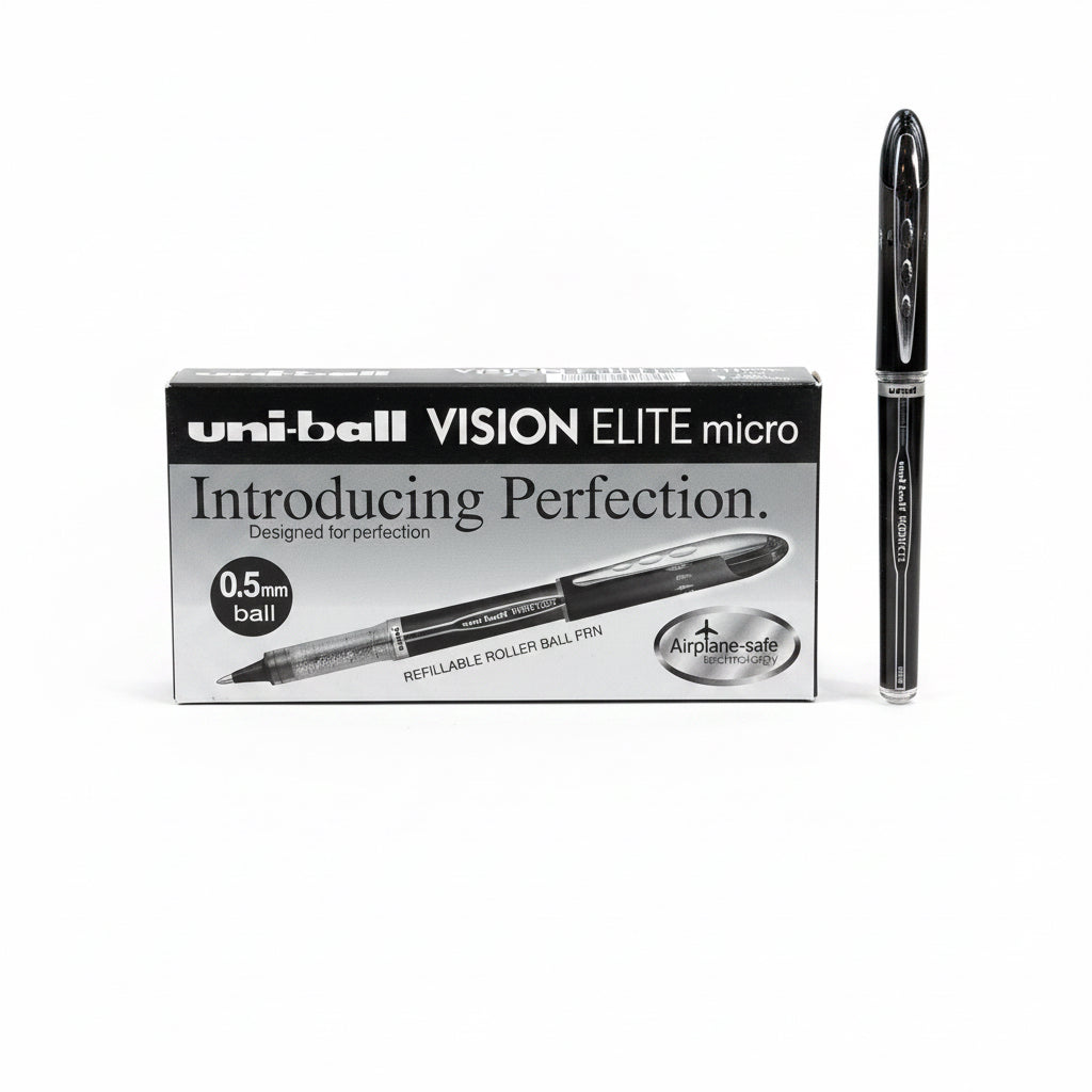 uni-ball VISION ELITE micro 0.8mm x12 Black / يوني بول فيجن إيليت مايكرو 0.8 مم x12 أسود