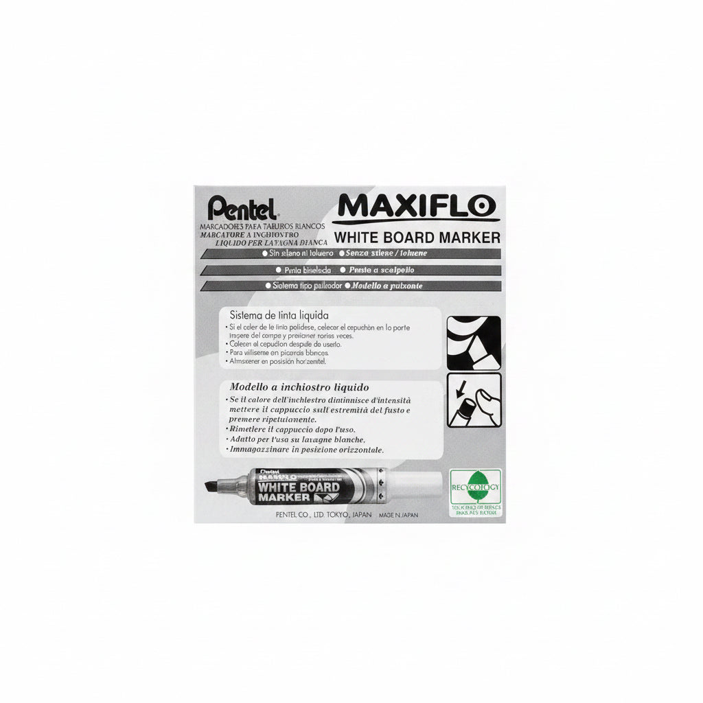 Pentel MAXIFLO PERMANENT MARKER Black x12 / بنتل ماكسيفلو ماركر دائم أسود 12 قطعة