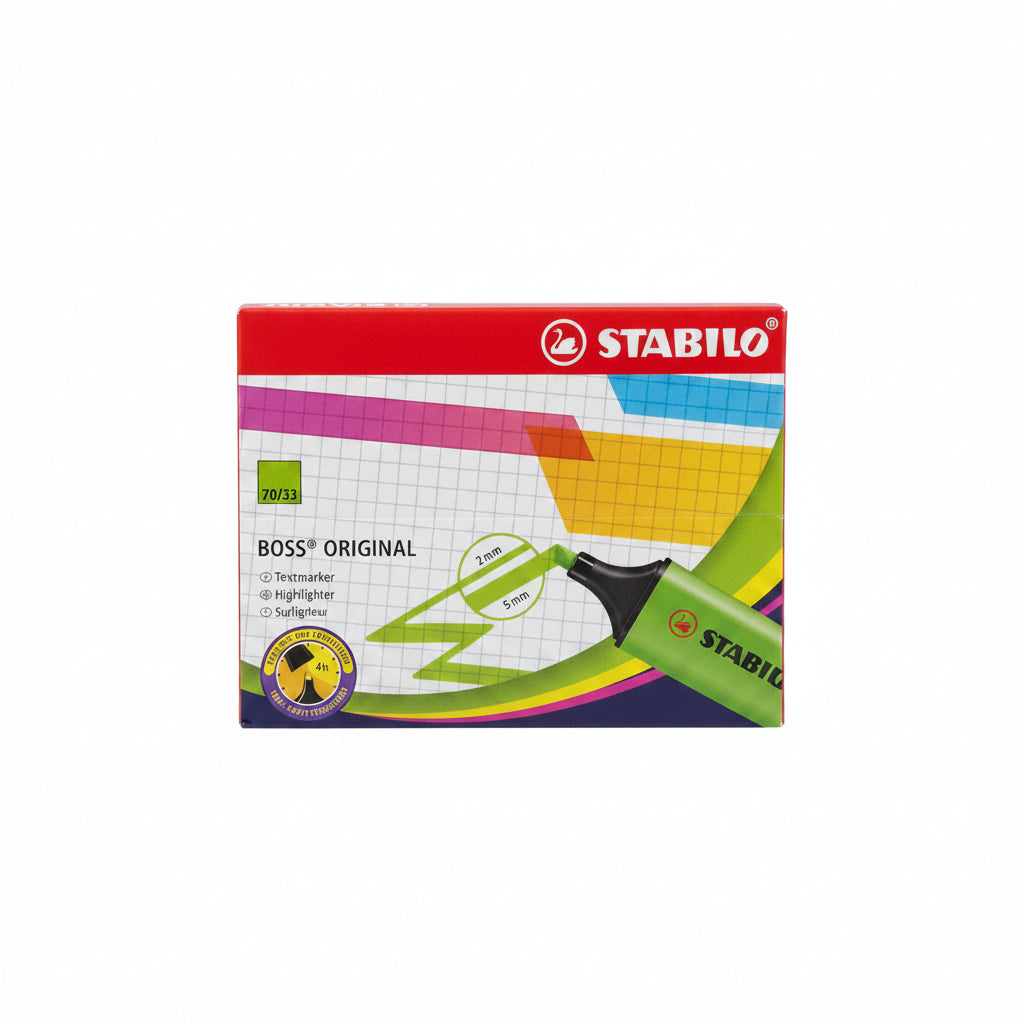 STABILO BOSS ORIGINAL Highlighter Green x10 / ستابيلو بوس أصلي محدد نص أخضر 10 قطع