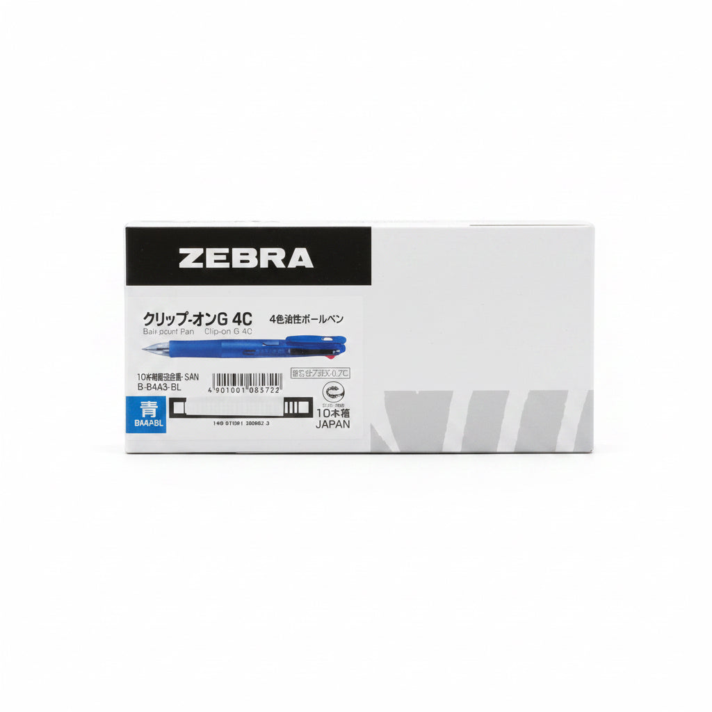 ZEBRA Clip-on G 4C Ball-point Pen 1 Doz. Blue / قلم حبر جاف زيبرا كليب-أون G 4C (دستة) أزرق