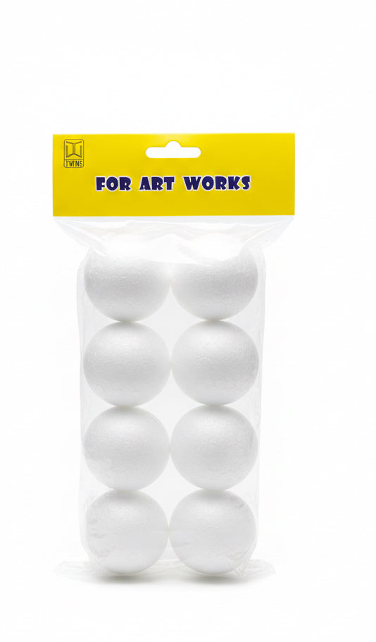 Polystyrene Foam Ball 8 Pcs / كرة رغوة بوليسترين 8 قطعة