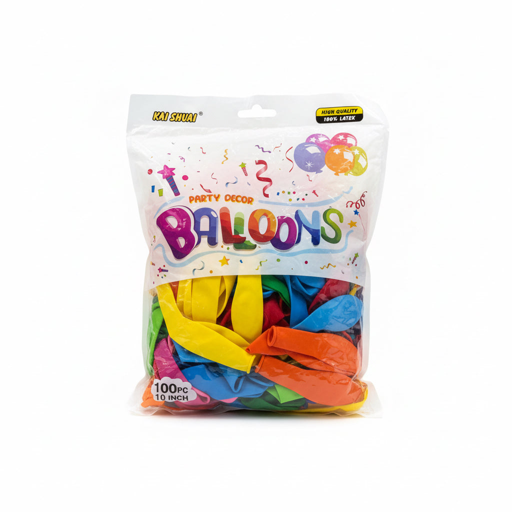 Balloons Packet 12" 100 Pcs Multicolor / عبوة بالونات متعددة الألوان مقاس 12 بوصة – 100 قطعة