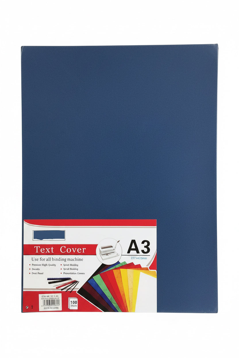 Text cover A3 100 Sheets Dark Blue / غلاف نصوص مقاس A3، عدد 100 ورقة، أزرق