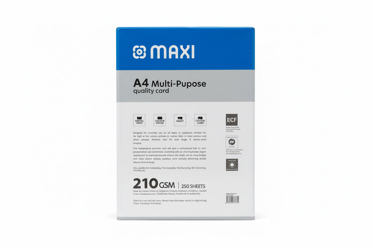 MAXI A4 Multi-purpose 210 gsm 250 Sheets / ماكسي A4 متعدد الاستخدامات، 210 جم/م²، 250 ورقة