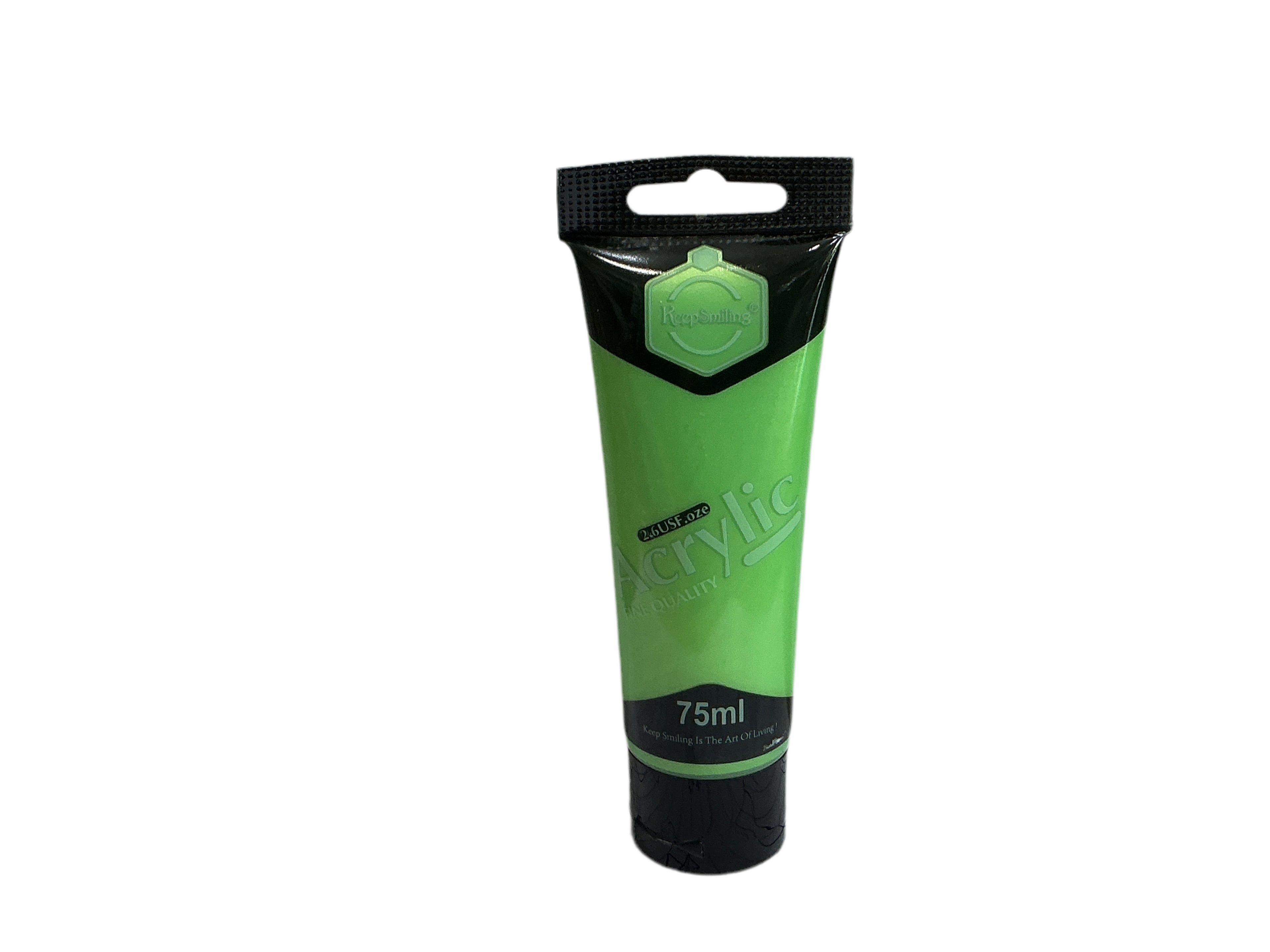 Keep smiling Metallic Acrylic Paint tube Green 75 ml / أنبوب طلاء أكريليك معدني كيب سمايلينغ – اخضر