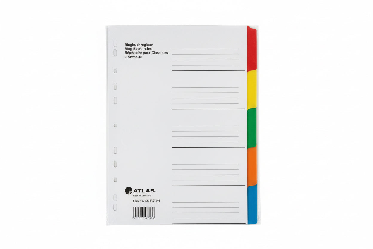 ATLAS Ring Book Index A4 / فاصل صفحات لحلقة كتب أطلس مقاس A4