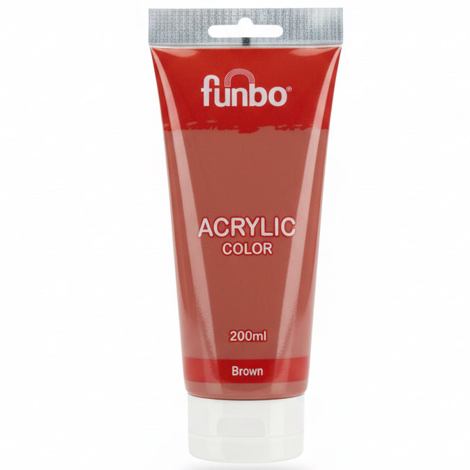Funbo Acrylic Color Paint 200 ml - Brown / دهان أكريليك فنبو 200 مل