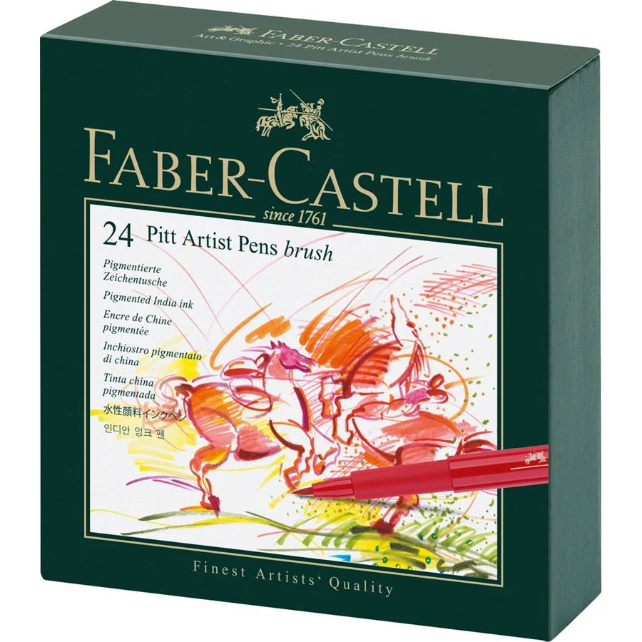 Faber-castell 24 Pitt Artist Pens Brush / فابر-كاستل 24 قلم بيت آرتست برَش