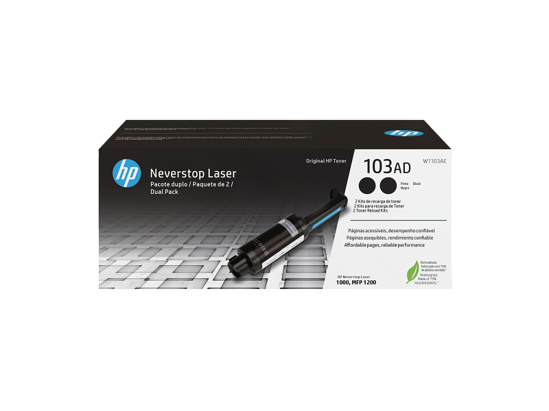 Neverstop Laser dual Pack 103AD Black / حبر ليزر نيفرستوب – عبوة مزدوجة 103AD أسود