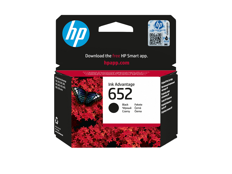 Original HP Ink Cartridge 652 Black 360* pages / خرطوشة حبر أصلية HP 652 أسود 360* صفحة