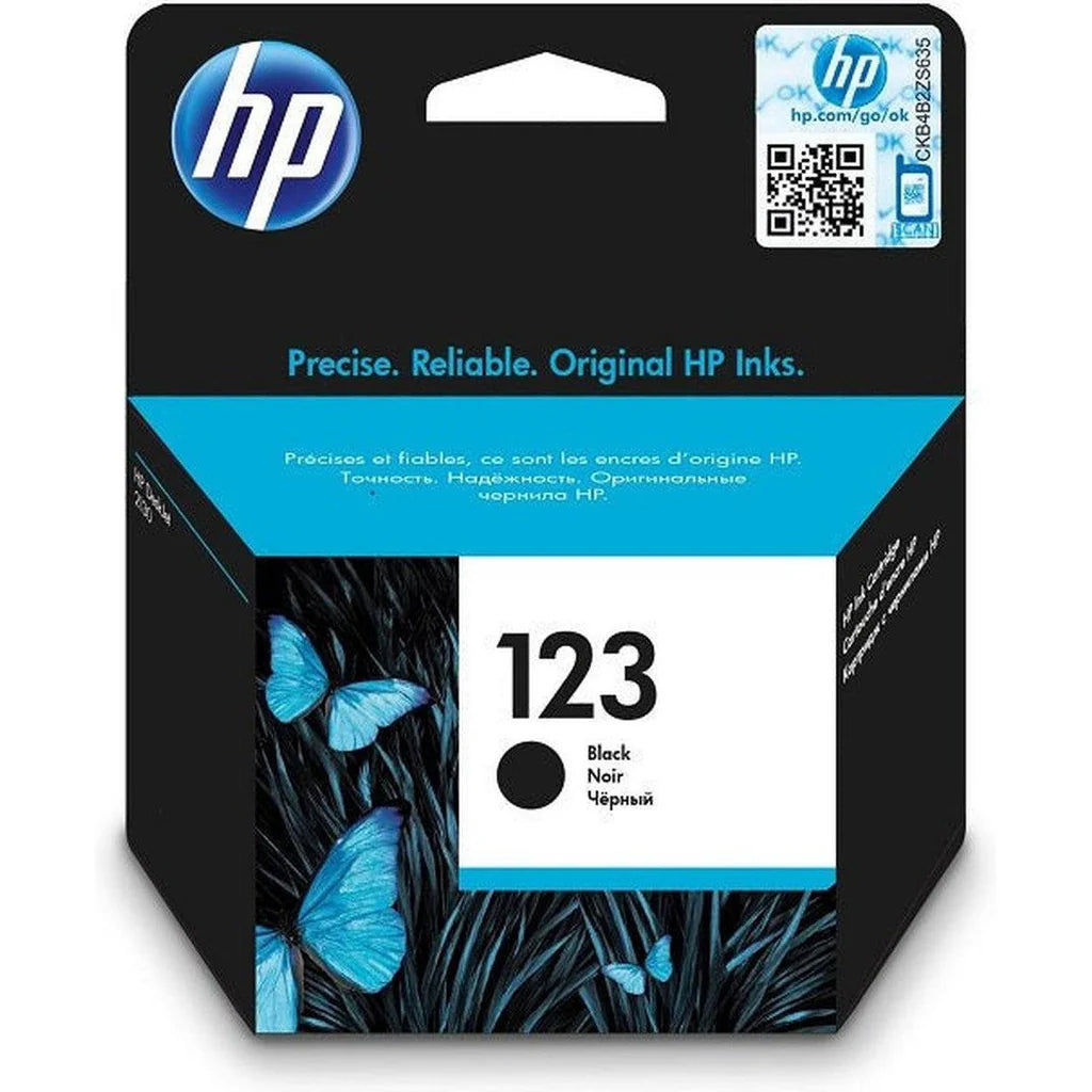 Original HP Ink Cartridge 123 Black 120* pages / خرطوشة حبر أصلية HP 123 أسود 120* صفحة