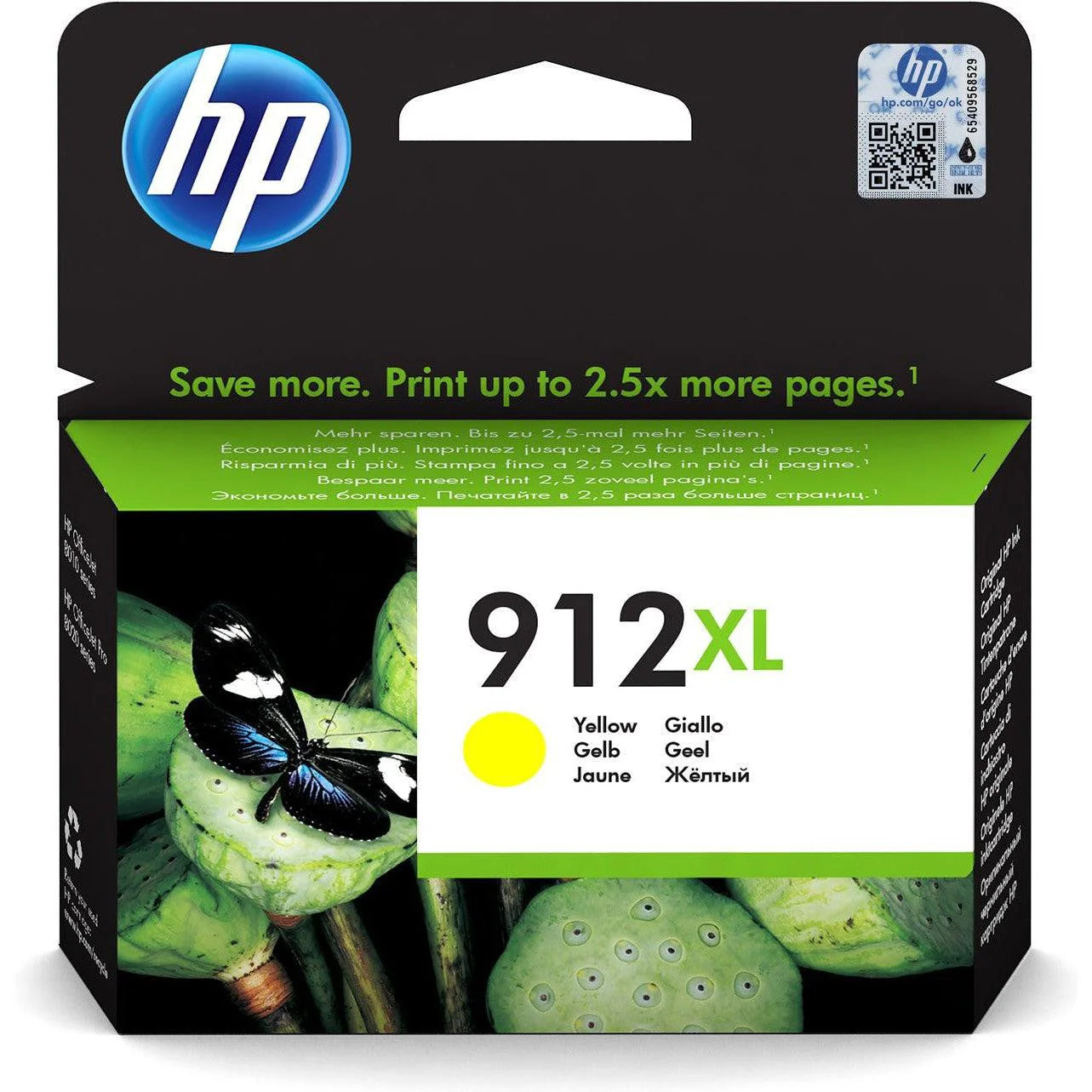 Original HP Ink Cartridge 912XL Yellow 825* pages / خرطوشة حبر أصلية HP 912XL أصفر 825* صفحة