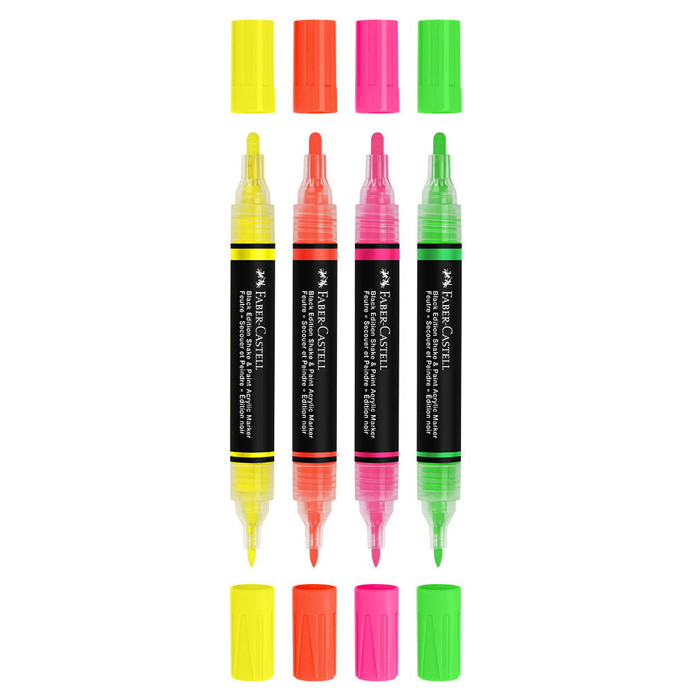 FABER CASTELL 4 Black Edition Paint markers / أقلام تلوين فابر كاستل 4 إصدار أسود