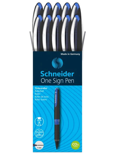 Schneider One sign Rollerball Pen 1mm Blue 10 pcs