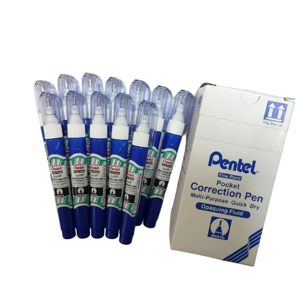 Pentel Fine Point CORRECTION PEN Opaquing Fluid 12 pcs / بنتل قلم تصحيح دقيق سائل تغطية