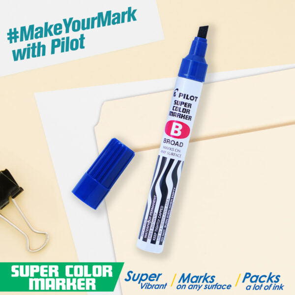 Pilot Super Color Marker Broad Blue / بايلوت سوبر كولور ماركر عريض أزرق