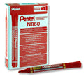 Pentel N860 Permanent Marker Red x12 / بنتل N860 ماركر دائم أحمر × 12