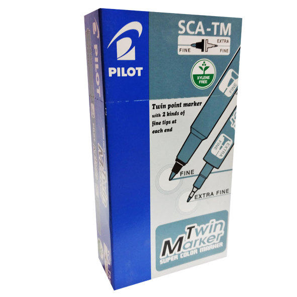 Pilot SCA-TM Twin Point marker x12 Green / بايلوت SCA-TM قلم ماركر نقطتين ×12 أخضر