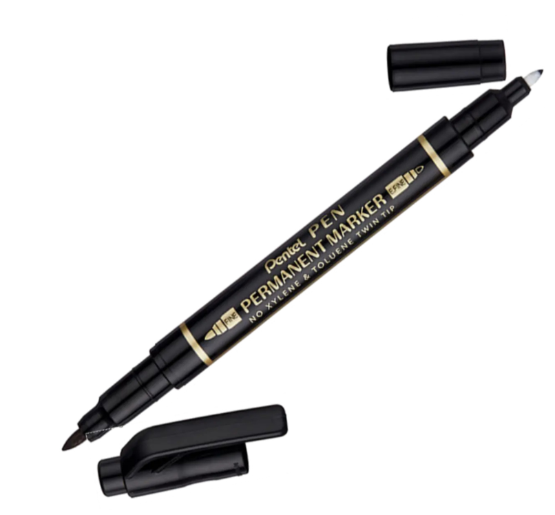Pentel Twin Tip Fine-Extra Fine Permanent Marker (Black)