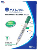 ATLAS Permanent Marker MP200 Green 12 Pcs