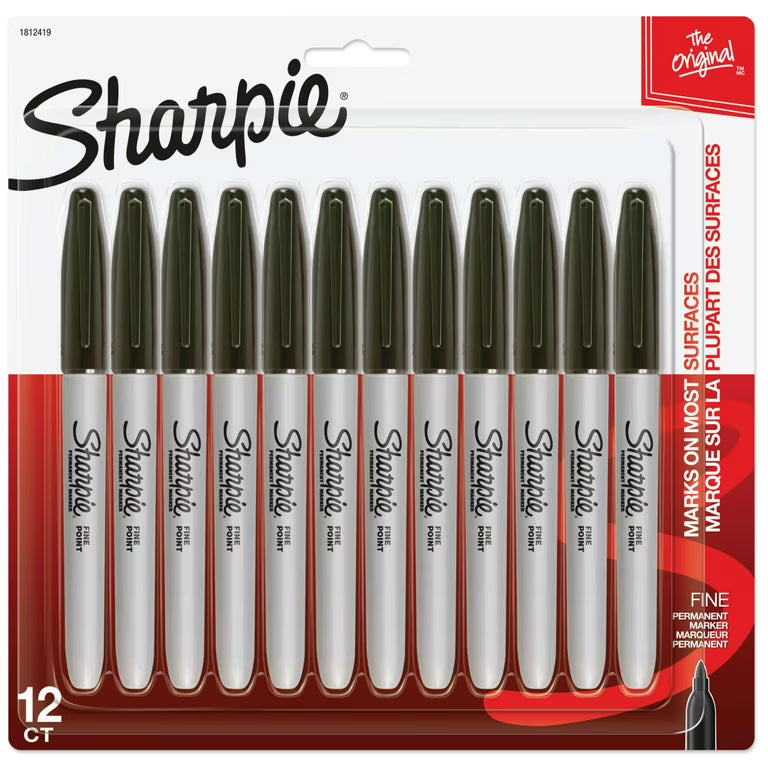 Sharpie FINE Permanent Marker 12 pcs / قلم تحديد دائم شاربى دقيق (12 قطعة)
