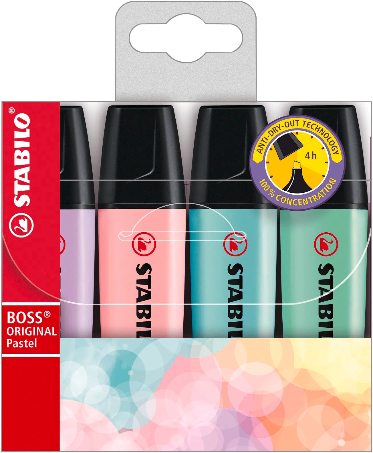 STABILO BOSS ORIGINAL Pastel Highlighter 4 Pcs / أقلام تمييز STABILO BOSS ORIGINAL بألوان الباستيل، عدد 4