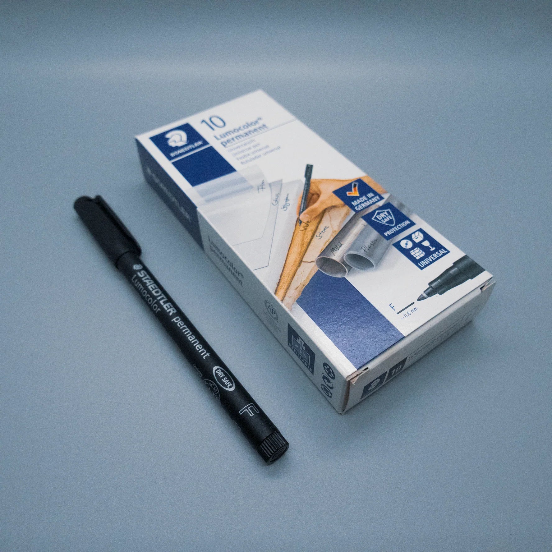STAEDTLER Lumocolor permanent marker Black x10 / أقلام تحديد دائم ستيدتلر لومو-كولور — أسود × 10