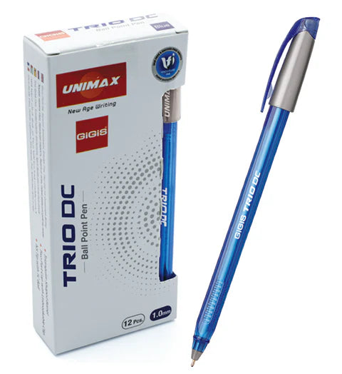 GIGIS Trio DC Ball Point Pen Blue 12 pcs 1.0mm / قلم حبر جاف جيجيس تريو DC – أزرق – 1.0 مم – عبوة 12 قلم