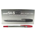 uni SA-S Medium Ball-Point Pen 1.0mm Red x12 / يوني قلم حبر كروي متوسط SA-S 1.0 مم أحمر ×12