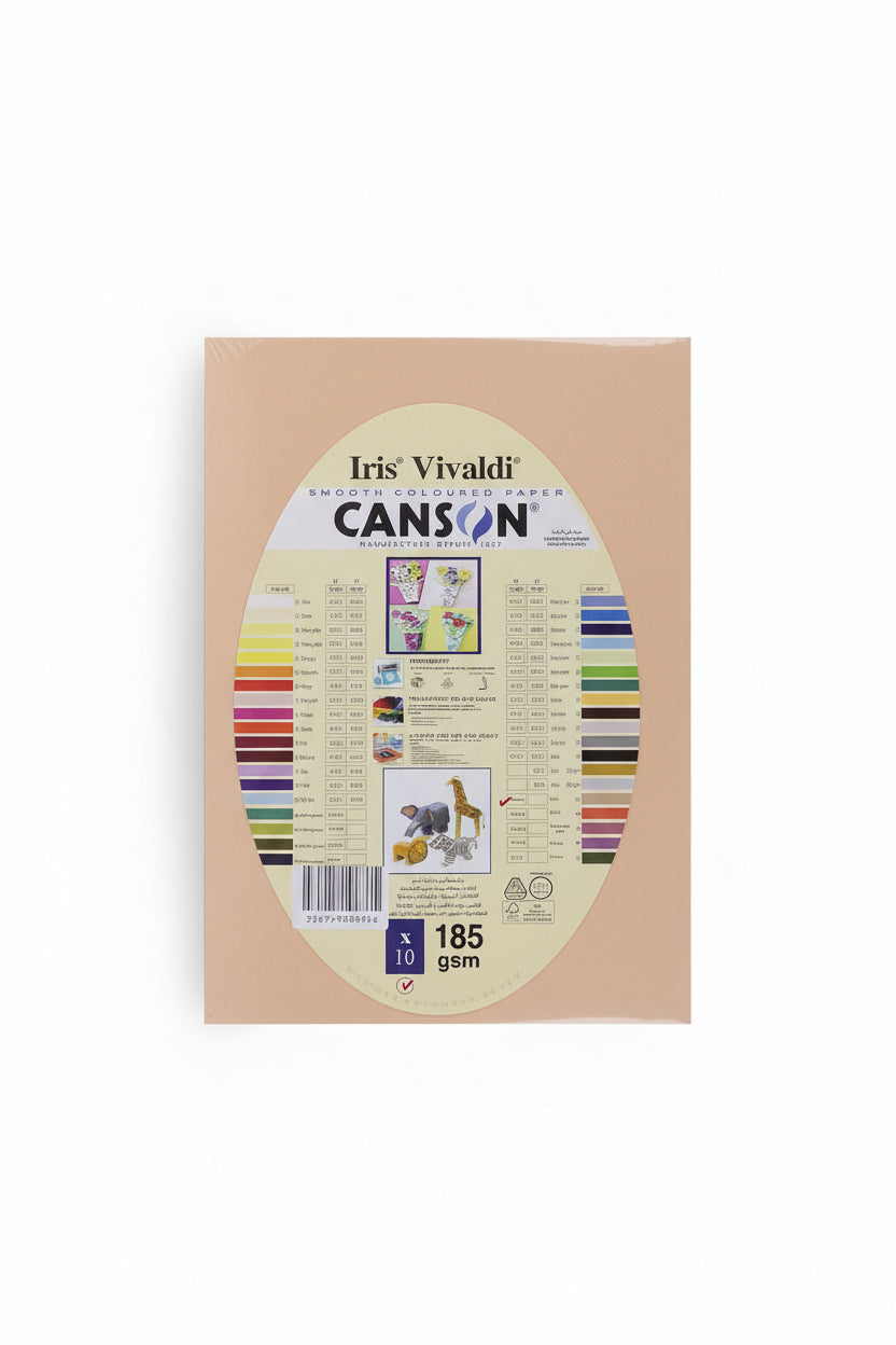 Iris Vivaldi Canson paper A4 185 gsm x10 / ورق كانسون إيريس فيفالدي A4 185 جم/م² × 10 أوراق