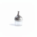 Small Glass Jar with Ornate Silver tone lid / جرة زجاجية صغيرة بغطاء فضي مزخرف