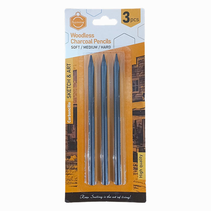 Woodless charcoal pencils 3 pcs / أقلام فحم بدون خشب – 3 قطع
