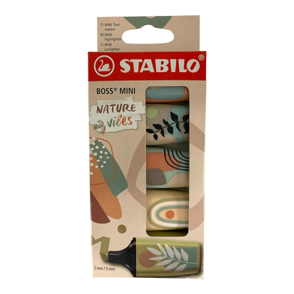 STABILO BOSS MINI 2mm/5mm 5Pcs / أقلام تمييز STABILO BOSS MINI 2مم/5مم 5 قطع