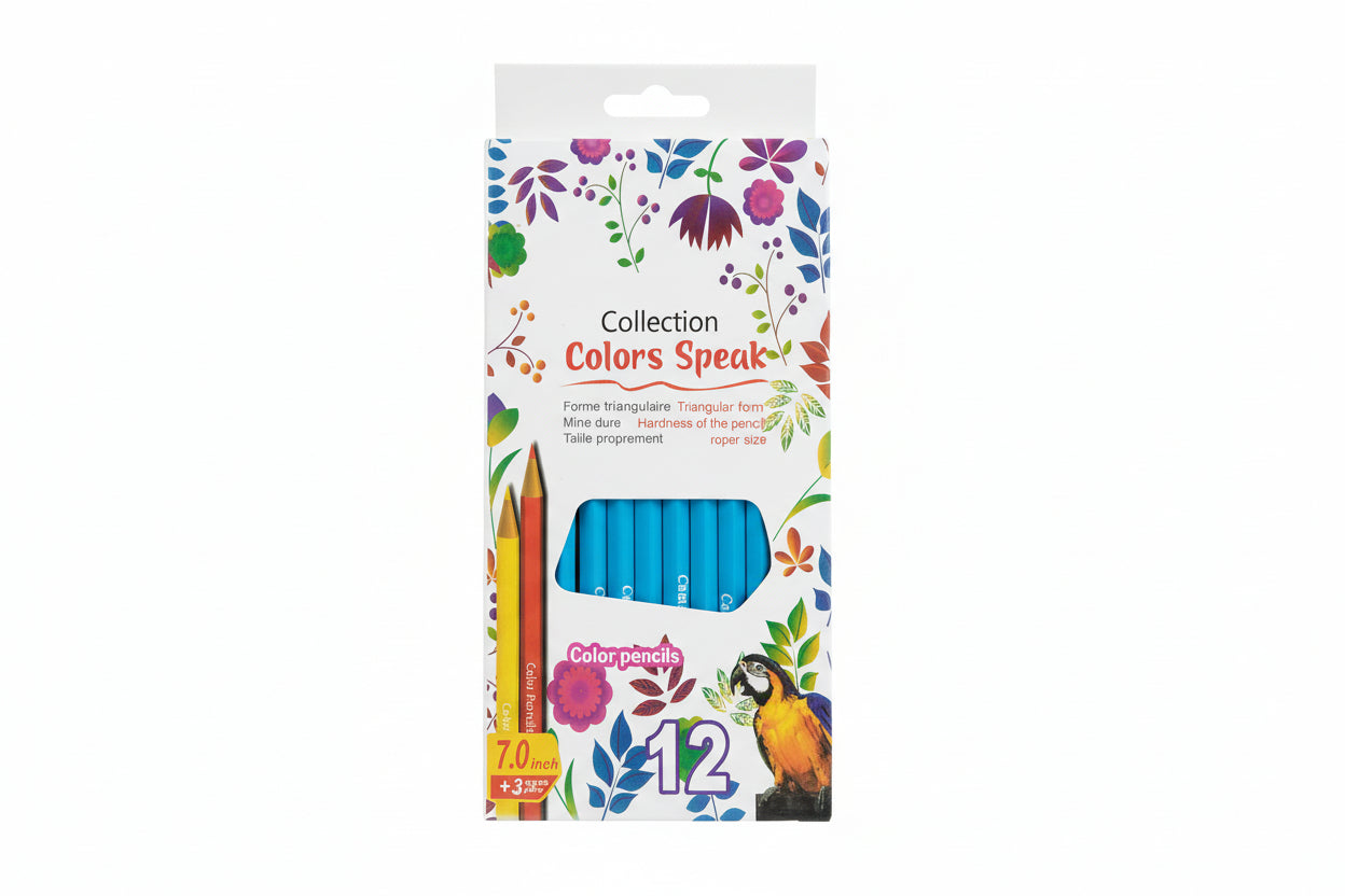 Collection colors speak Color pencils 12 pcs Blue / أمجموعة أقلام تلوين “الألوان تتحدث”، 12 قلمًا – أزرق