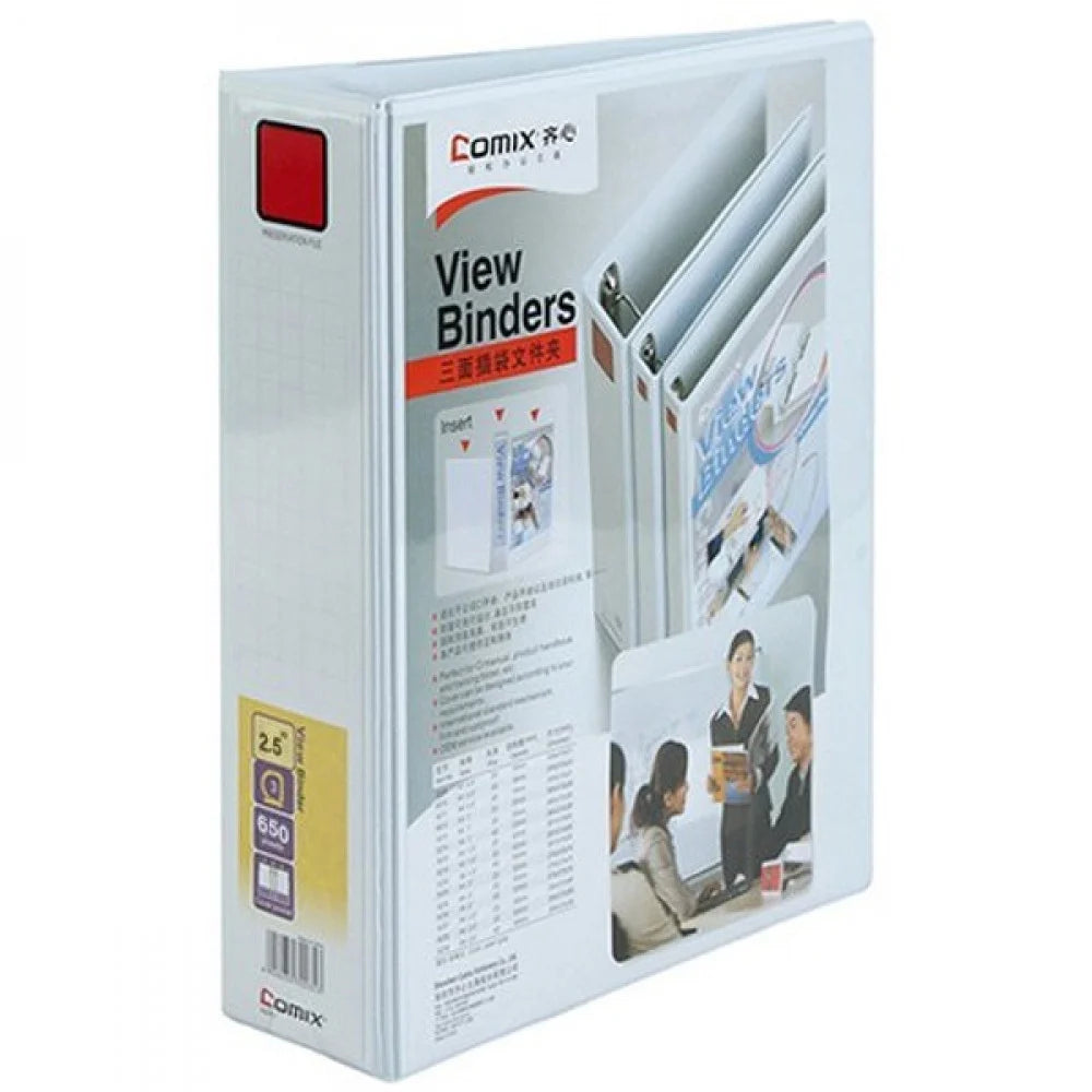 Comix File holder A4 2.5'' 4-D BINDER, 650 Sheets, 12 Pcs / حامل ملفات كوميكس A4 بموثق رباعي 2.5 إنش، 650 ورقة، عدد 12