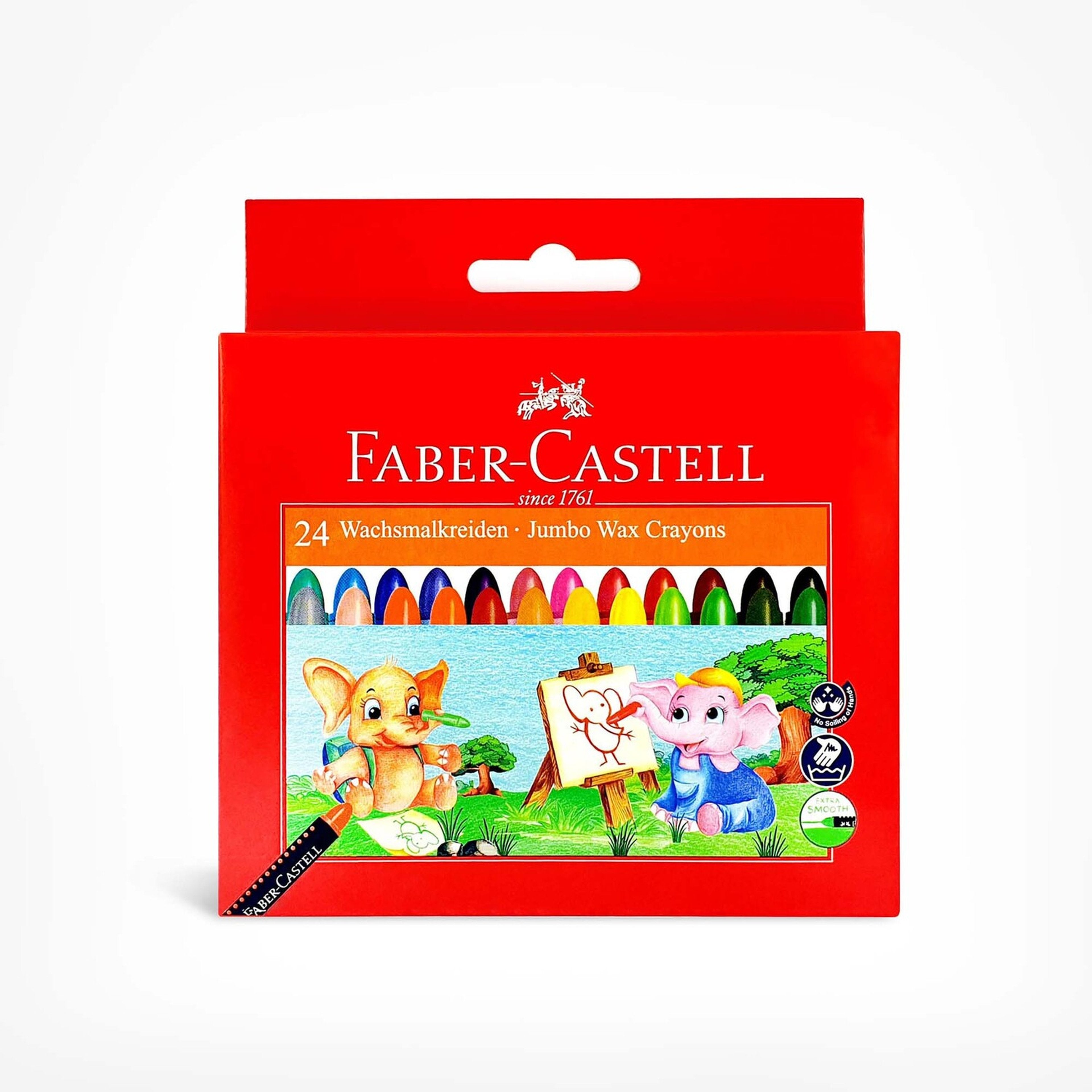 Faber Castell 24 Jumbo Wax Crayons / فابر كاستل 24 شمع جامبو