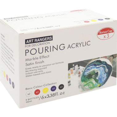 Art RANGERS Pouring Acrylic 6x3.38 fl.oz / ألوان أكريليك سائلة للصب من آرت رينجرز 6 × 3.38 أونصة سائلة