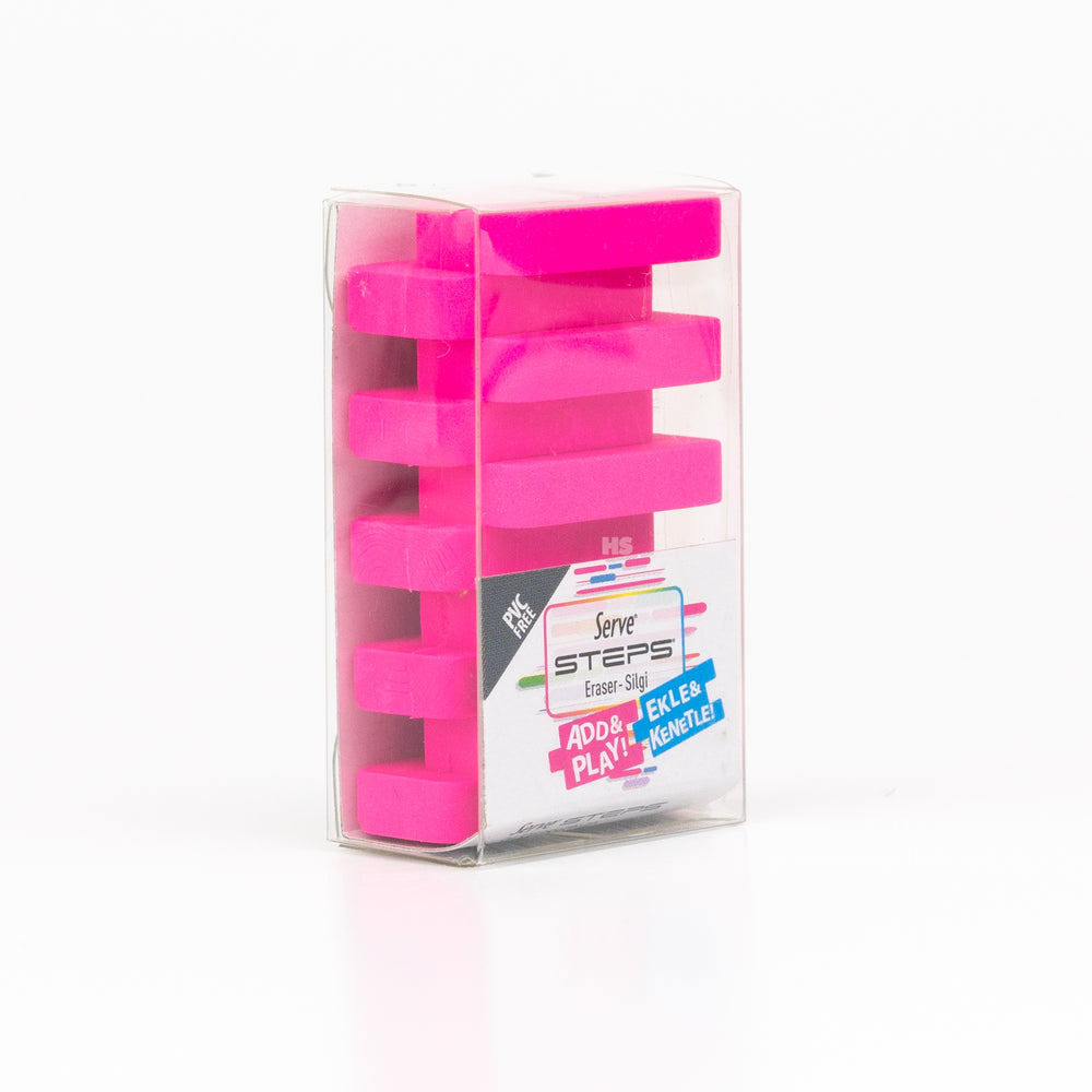SERVE STEPS ERASER FLUORESCENT COLOURS / ممحاة سيرف ستب بألوان فوسفورية