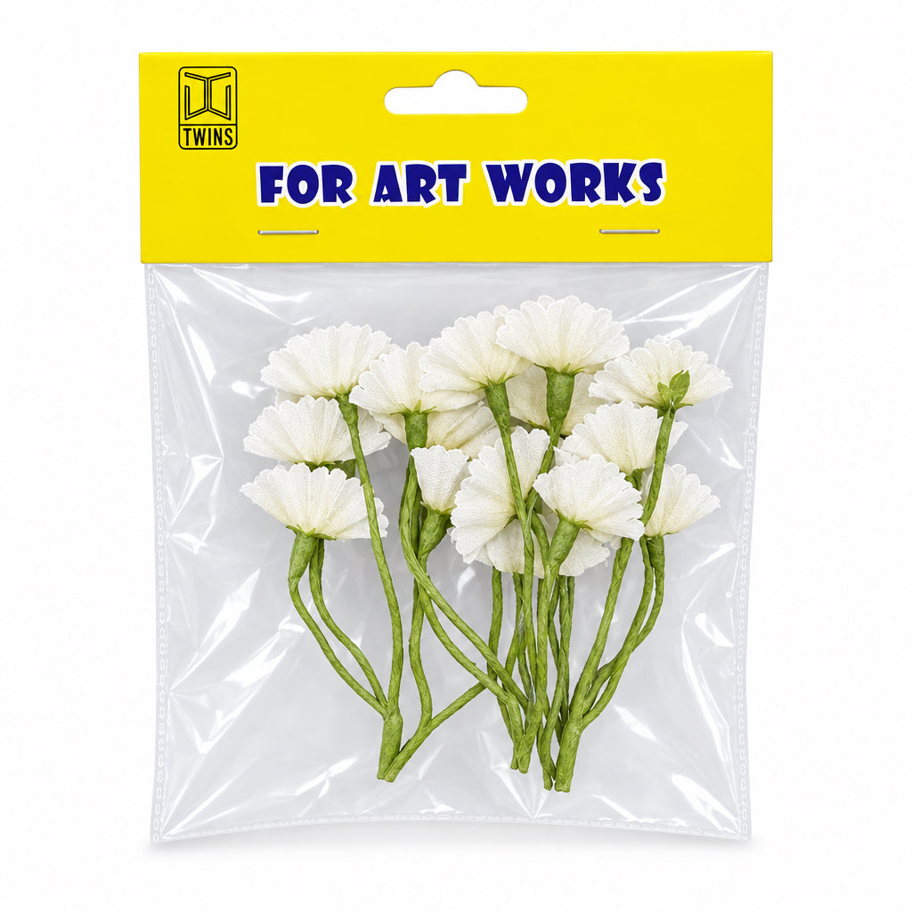 Artificial White Flowers for Crafts / زهور صناعية بيضاء للأعمال الفنية