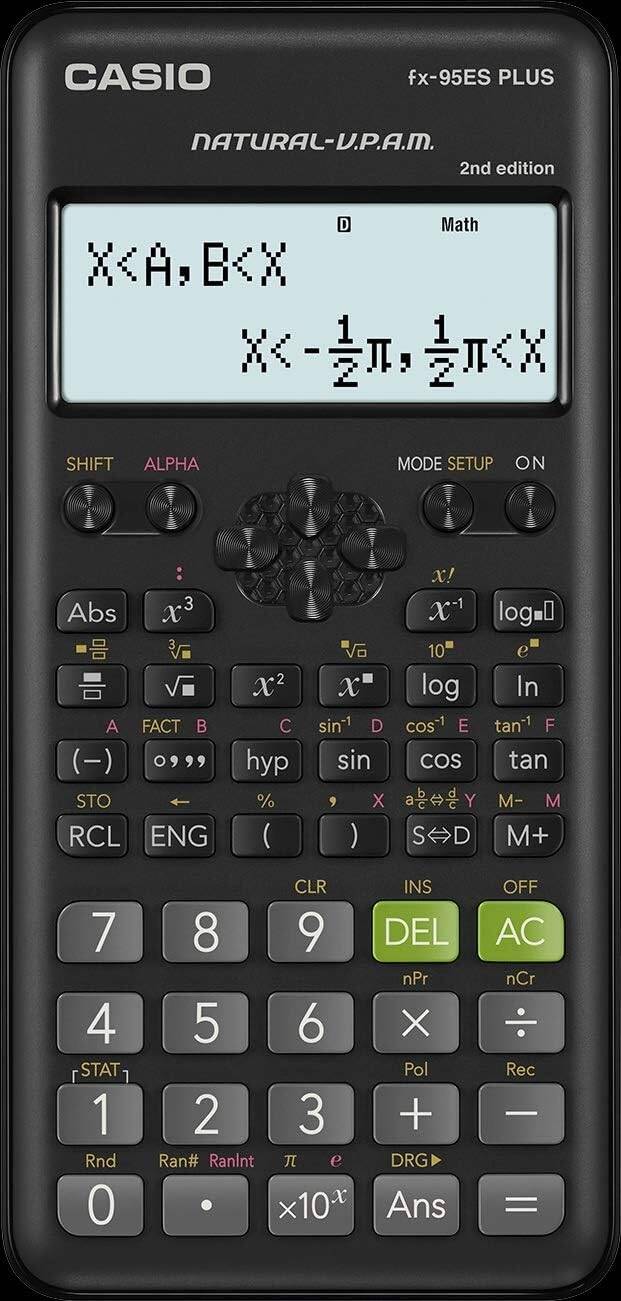 CASIO Scientific Calculator fx-95ES PLUS 2nd Edition Black / آلة حاسبة علمية كاسيو fx-95ES PLUS الإصدار الثاني